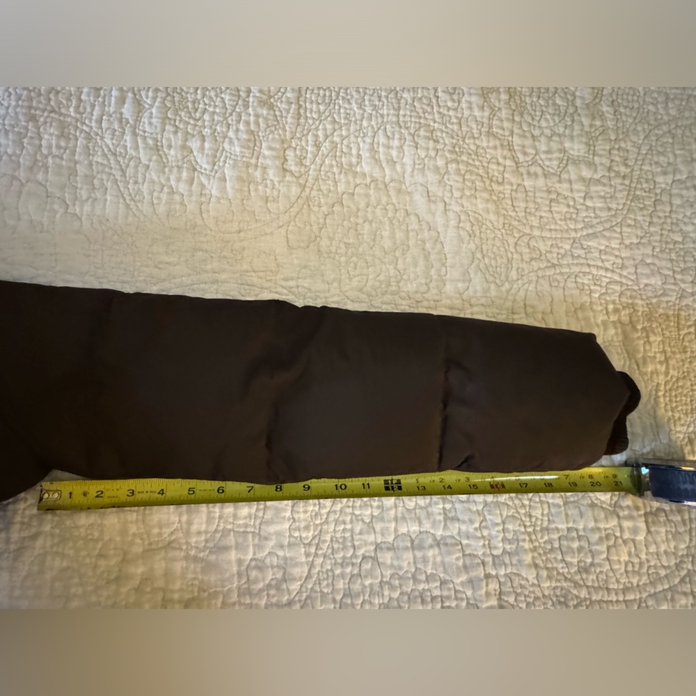 Mango Quilted Long Coat, Chocolate Brown, Size L - Picture 11 of 17